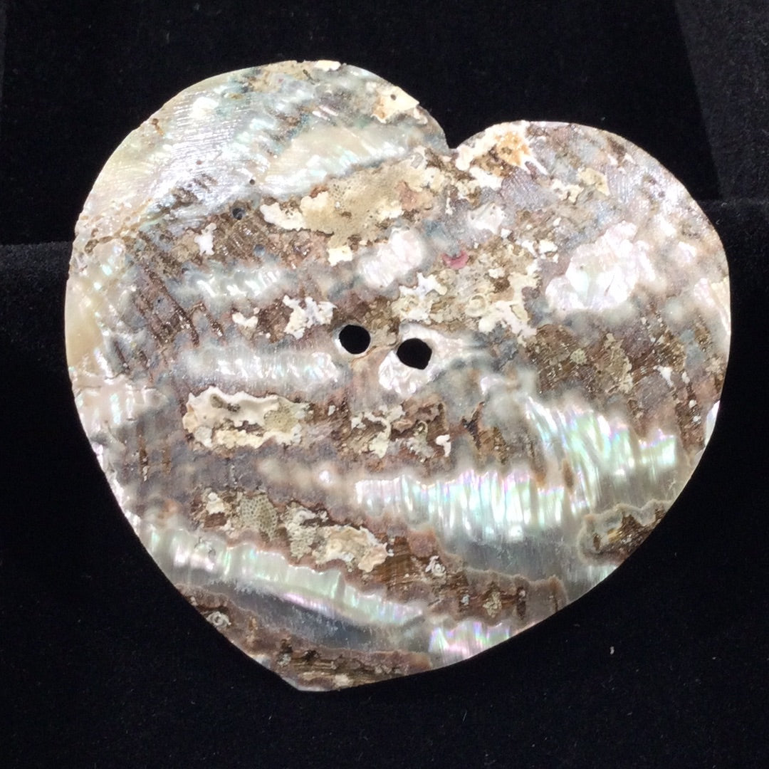 Abalone Heart 2 Hole | 2 Sizes