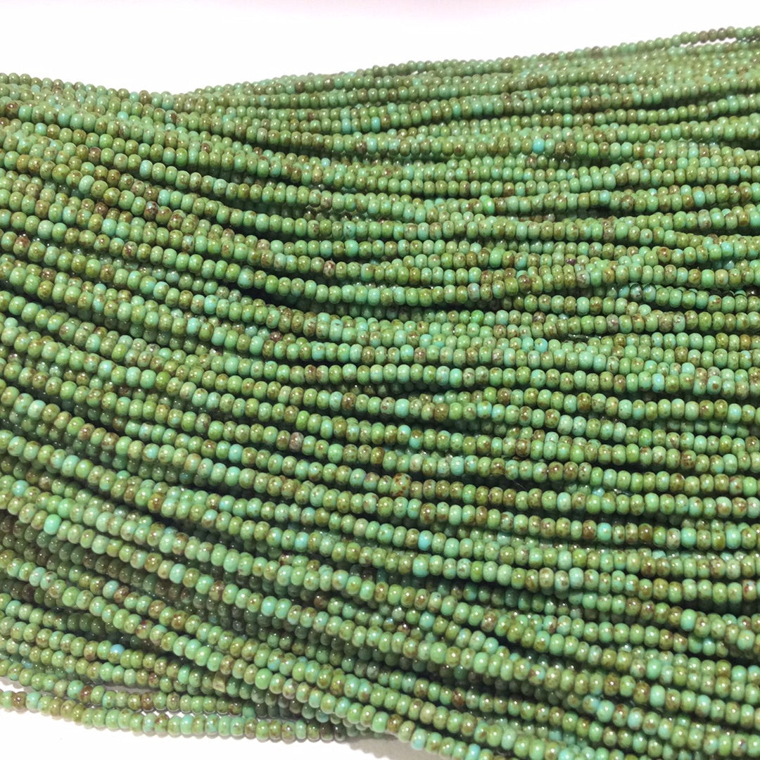 11/0 Turquoise Green Travertine | Seed Beads