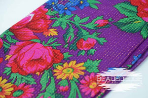 Floral Gold Lined Scarves 30"x30"