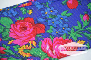 Floral Gold Lined Scarves 30"x30"